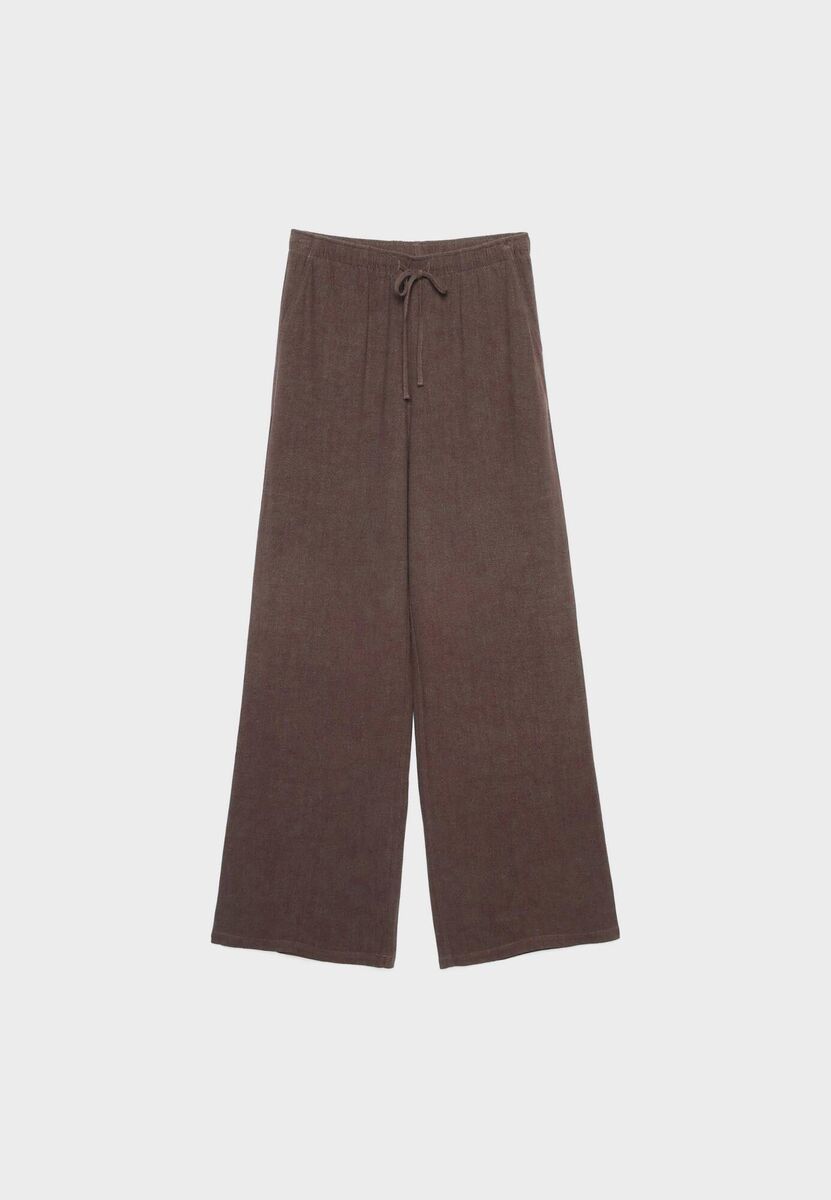 Fashion Brown Linen Trousers, €25.99, Stradivarius Fashion Brown Linen Trousers, €25.99, Stradivarius