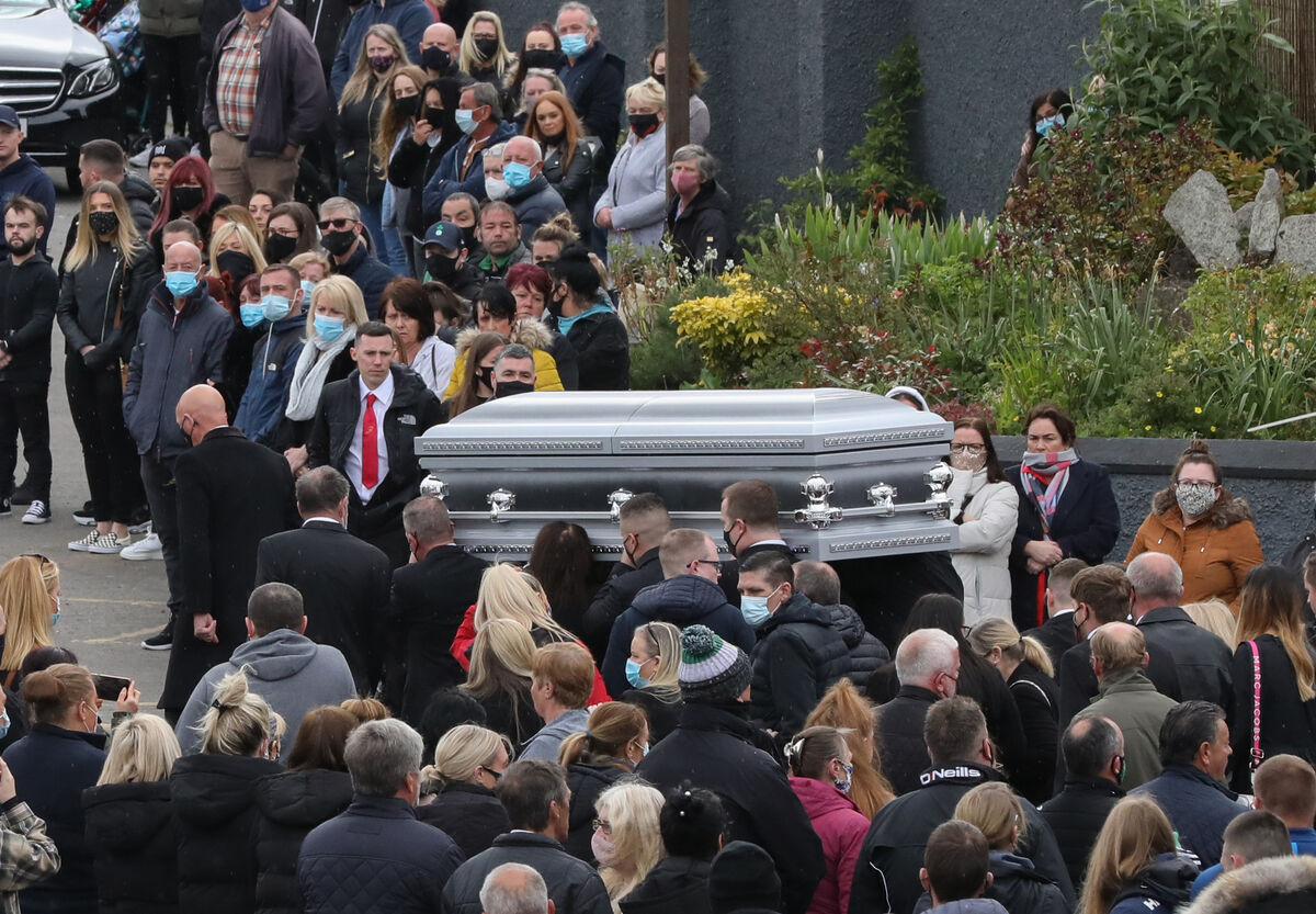 Jennifer Poole's remains arriving at Saint Canice’s Church in Finglas in April 2021. Gavin Murphy, with an address at Coultry Drive, Ballymun, Dublin 9, received a life sentence for murdering Jennifer. Under the new law, the names of those convicted of serious domestic violence will be added to a publicly-accessible register. Picture: Sasko Lazarov/RollingNews Jennifer Poole's remains arriving at Saint Canice’s Church in Finglas in April 2021. Gavin Murphy, with an address at Coultry Drive, Ballymun, Dublin 9, received a life sentence for murdering Jennifer. Under the new law, the names of those convicted of serious domestic violence will be added to a publicly-accessible register. Picture: Sasko Lazarov/RollingNews