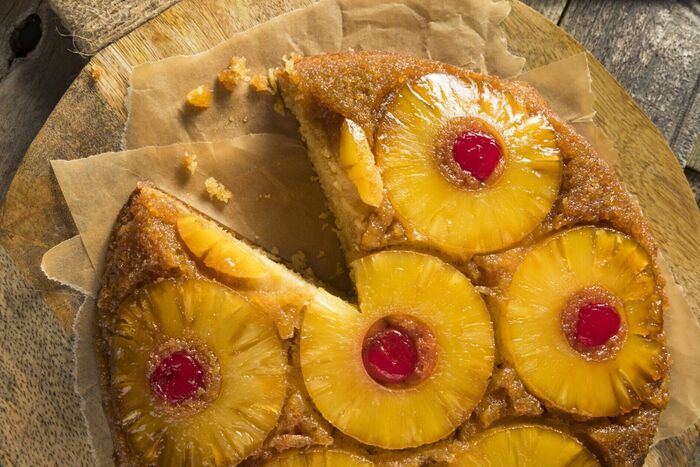 Pineapple Upside Down Cake with Cherries