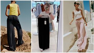 <p>Denise O'Donoghue, centre, tries a pair of Zara 'death pants'</p> <p>Denise O'Donoghue, centre, tries a pair of Zara 'death pants'</p>