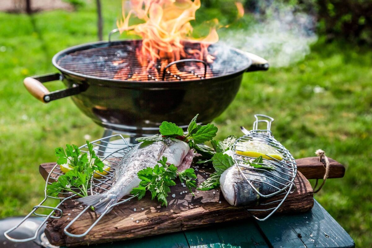 Mark O'Brien: For whole fish, a simple steel basket can be helpful Mark O'Brien: For whole fish, a simple steel basket can be helpful