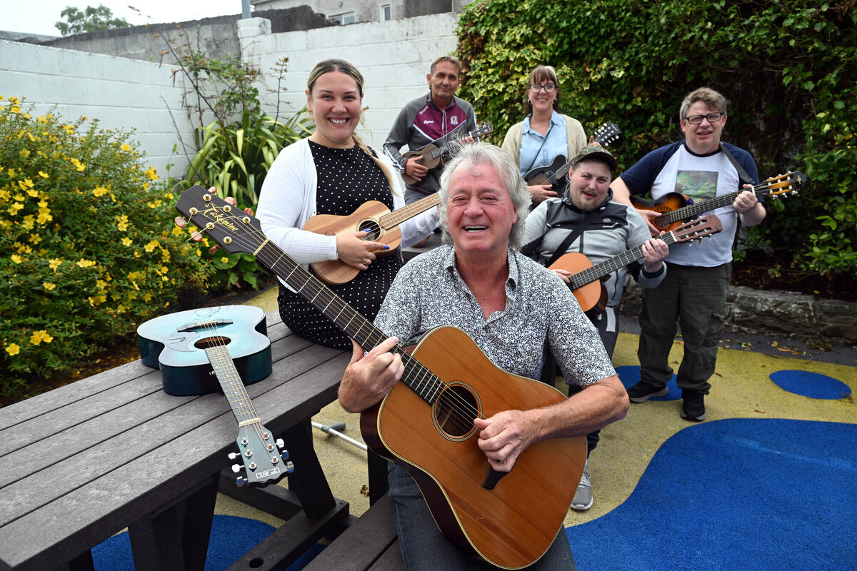 Pictured with Michael are Renata Borcsa, Mark Keane, Kat O’Hara, Nigel Goldbey, and Andrew Taylor. Picture: Ray Ryan Pictured with Michael are Renata Borcsa, Mark Keane, Kat O’Hara, Nigel Goldbey, and Andrew Taylor. Picture: Ray Ryan