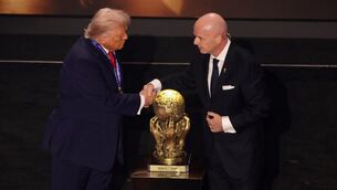 <p>In December 2025, Fifa president Gianni Infantino presented US president Donald Trump with the ‘Fifa Peace Prize’. File picture. Sam Corum/PA</p>