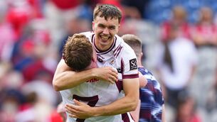 <p>Ronan Glennon and Aaron Niland of Galway celebrate the semi-final win. Pic ©INPHO/James Lawlor</p> <p>Ronan Glennon and Aaron Niland of Galway celebrate the semi-final win. Pic ©INPHO/James Lawlor</p>