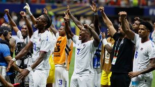 <p>Cape Verde players celebrate after their draw with Spain. The so-called minnows brought reigning champions Argentina to the wire, losing out 3-2 in extra time to bow out of the tournament. Photo: AP/Erik S. Lesser</p>