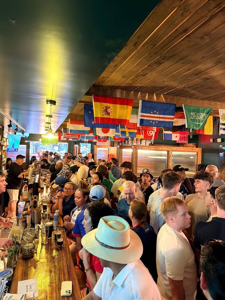 Astoria's Honey Fitz Bar rebranded to the 'Official New York Bar of Cape Verde' over the course of the World Cup. Photo: Sean Doran Astoria's Honey Fitz Bar rebranded to the 'Official New York Bar of Cape Verde' over the course of the World Cup. Photo: Sean Doran
