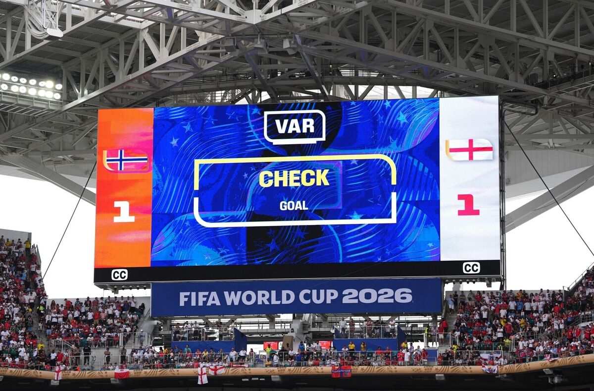 A VAR check for the goal of Norway's Torbjorn Heggem goes in England's favour during the FIFA World Cup 2026 quarter-final match at the Miami Stadium. Picture: Martin Rickett/PA Wire. A VAR check for the goal of Norway's Torbjorn Heggem goes in England's favour during the FIFA World Cup 2026 quarter-final match at the Miami Stadium. Picture: Martin Rickett/PA Wire.