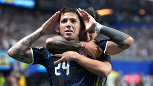 <p>Argentina's Enzo Fernandez celebrates scoring their side's first goal of the game during the FIFA World Cup 2026 semi-final. Pic: Nick Potts/PA Wire.</p>
