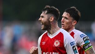 <p>Aidan Keena of St Patrick's Athletic celebrates. Pic: Tyler Miller/Sportsfile</p> <p>Aidan Keena of St Patrick's Athletic celebrates. Pic: Tyler Miller/Sportsfile</p>