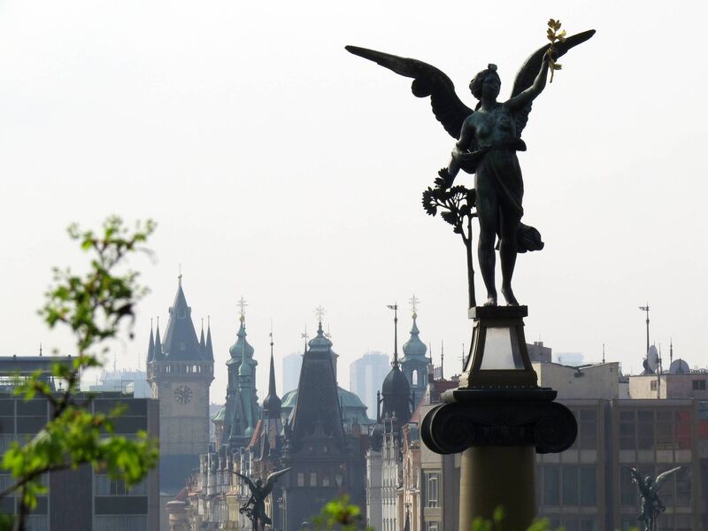 The Angel Of Prague overlooks the city's fairytale skyline The Angel Of Prague overlooks the city's fairytale skyline