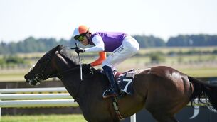 <p>Johanna Walsh, ridden by Dylan Browne McMonagle, on the way to winning the Juddmonte Irish Oaks (Fillies' Group 1) at The Curragh. Pic: Niall Carson/PA Wire.</p> <p>Johanna Walsh, ridden by Dylan Browne McMonagle, on the way to winning the Juddmonte Irish Oaks (Fillies' Group 1) at The Curragh. Pic: Niall Carson/PA Wire.</p>