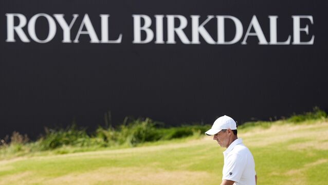 <p>Rory McIlroy of Northern Ireland on the 18th green during day three of The 154th Open Championship at Royal Birkdale in Southport. Pic: Peter Byrne/PA Wire</p>