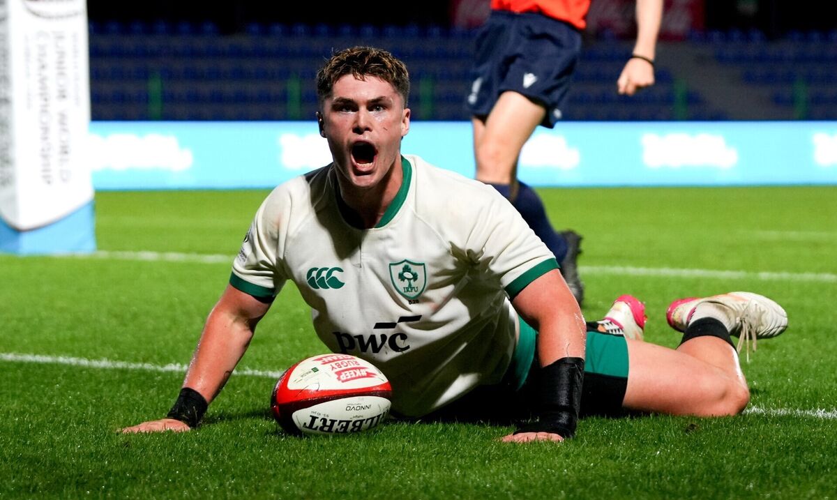 Ireland's Sean Walsh scores a try against Italy in Georgia. Pic: INPHO/Vakho Chikvaidze
