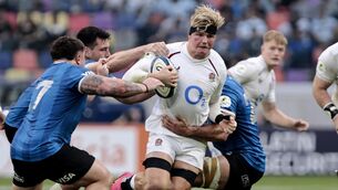 <p>England's Henry Pollock is tackled by Pablo Matera. Pic: Ramiro Vega/Inpho</p> <p>England's Henry Pollock is tackled by Pablo Matera. Pic: Ramiro Vega/Inpho</p>