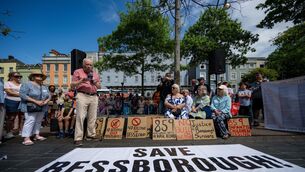 <p>Martin Parfrey addresses the crowd on the Grand Parade in Cork City on Saturday where over 1,000 people gathered to protest against the planned development of part of the former Bessborough mother and baby home site. <span class="contextmenu emphasis CaptionCredit"> Pictures: Chani Anderson</span>
</p> <p>Martin Parfrey addresses the crowd on the Grand Parade in Cork City on Saturday where over 1,000 people gathered to protest against the planned development of part of the former Bessborough mother and baby home site. <span class="contextmenu emphasis CaptionCredit"> Pictures: Chani Anderson</span>
</p>