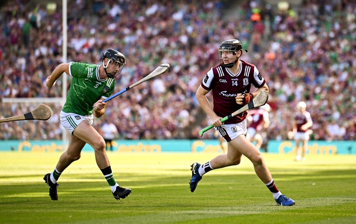 Jason Rabbitte of Galway in action against Diarmaid Byrnes of Limerick. Pic: Seb Daly/Sportsfile Jason Rabbitte of Galway in action against Diarmaid Byrnes of Limerick. Pic: Seb Daly/Sportsfile
