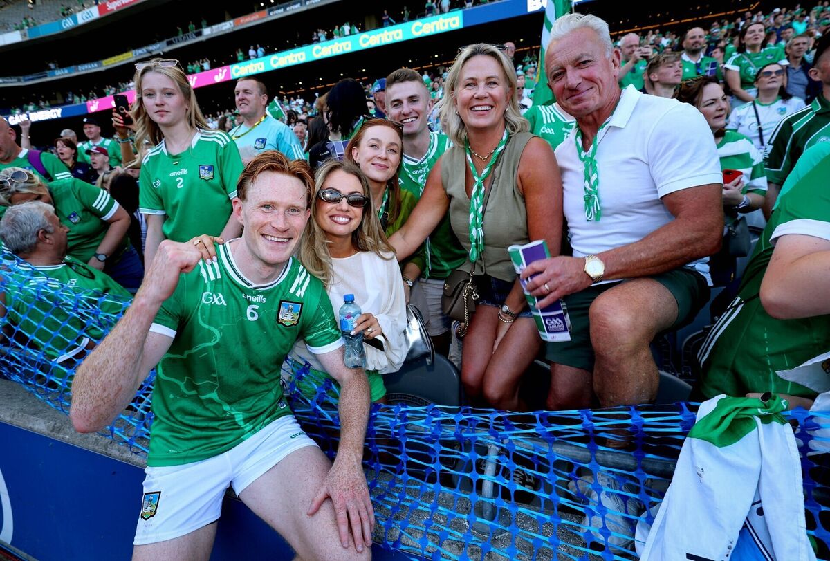 Limerick's William O'Donoghue celebrates with family after the match. Pic: ©INPHO/Ryan Byrne Limerick's William O'Donoghue celebrates with family after the match. Pic: ©INPHO/Ryan Byrne