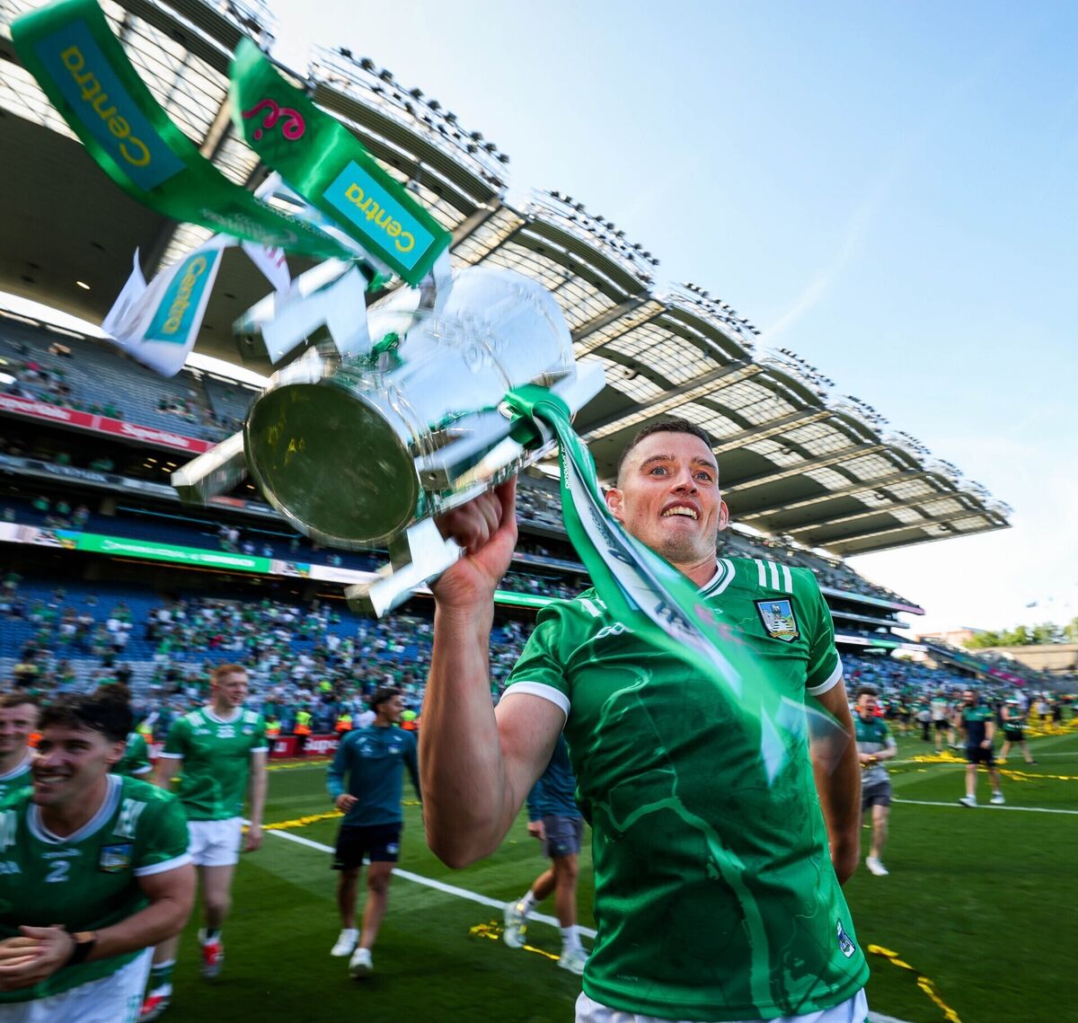 Limerick's Gearoid Hegarty celebrates with the Liam MacCarthy Cup after the match. Pic: ©INPHO/Ryan Byrne Limerick's Gearoid Hegarty celebrates with the Liam MacCarthy Cup after the match. Pic: ©INPHO/Ryan Byrne