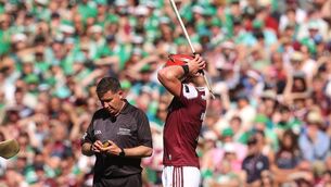 <p>KEY MOMENT: Galway's Ronan Glennon awaits a decision from Referee Colm Lyons. Pic: INPHO/Bryan Keane</p> <p>KEY MOMENT: Galway's Ronan Glennon awaits a decision from Referee Colm Lyons. Pic: INPHO/Bryan Keane</p>