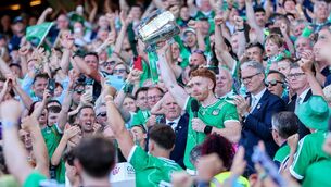 GAA All-Ireland Senior Hurling Championship Final Galway vs Limerick Cian Lynch lifts the Liam MacCarthy cup 19/7/2026