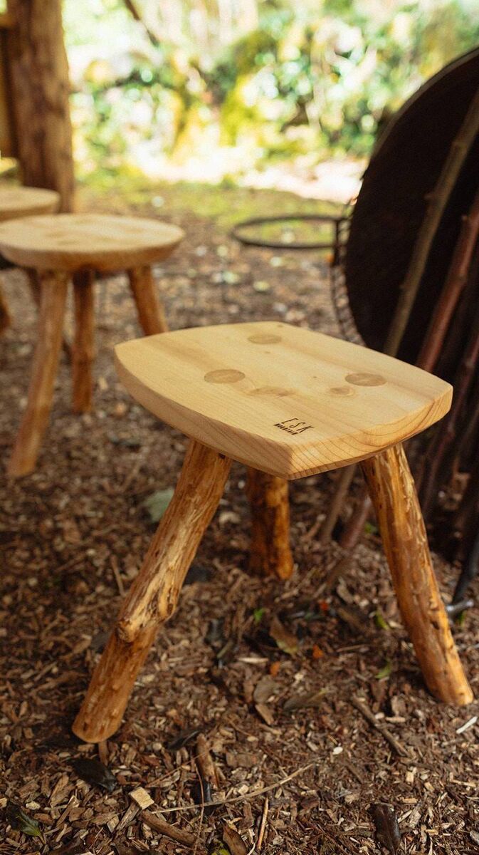 At Esk, volunteers have been recruited to help battle the rhododendron, and wooden stools are hand crafted on site from rhododendron trunks, sold to visitors to help raise funds for conservation work. Picture: Kate Bean