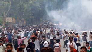 Supporters march to parliament (AP) Supporters march to parliament (AP)