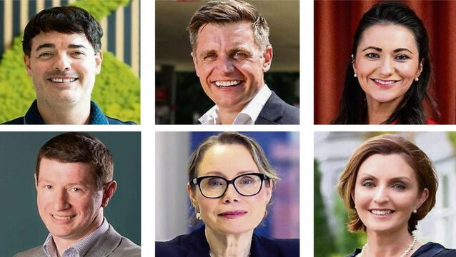 <p>New roles: (top row) Owen Pendlebury, Paul Dixon, Julie O’Leary; (bottom row) Diarmuid Collins, Fiona Ryan, Marie Chawke.</p>
