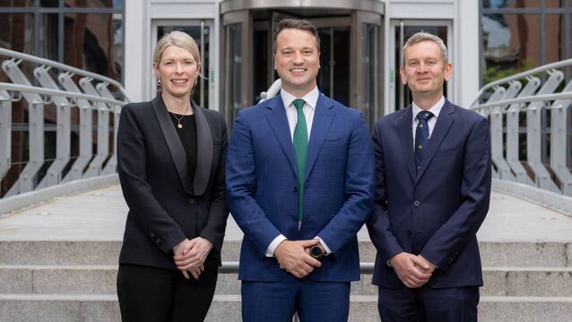 <p>EY Law new role: Louisa Burke, Corman Gilroy and Alan Murphy at EY’s Dublin office. </p>