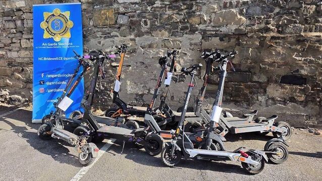 <p>Garda Headquarters said that, during a recent operation in Dublin's north inner city, gardaí seized seven e-scooters and made four arrests linked to alleged street dealing. Picture: An Garda Siochana</p>
