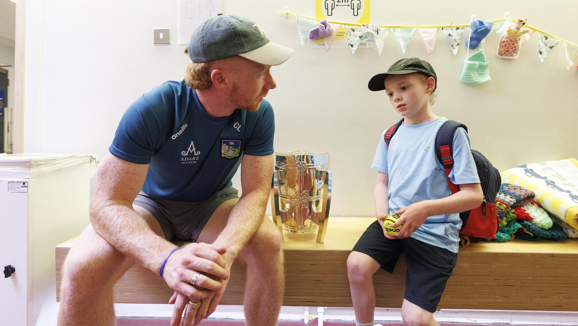 Limerick captain Cian Lynch with Dónall McGinley (6) from Dublin. Pic: Andres Poveda.