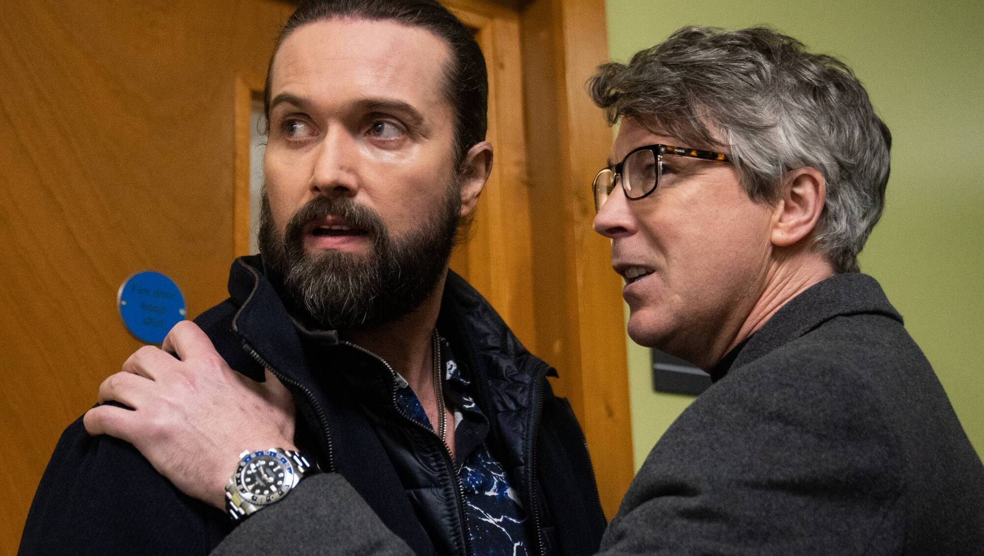 Emmett Scanlan and Aidan Gillen in Kin on RTÉ One. 