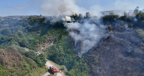 Watch: Emergency services tackle major Cork gorse fire