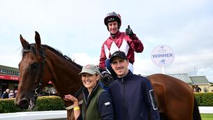 <p> CHAMP: No Mon No Fun & Philip Donovan win the West Howya Maiden Hurdle For trainer Jack Doyle and his wife Fiona. Pic: Healy Racing</p> <p> CHAMP: No Mon No Fun & Philip Donovan win the West Howya Maiden Hurdle For trainer Jack Doyle and his wife Fiona. Pic: Healy Racing</p>