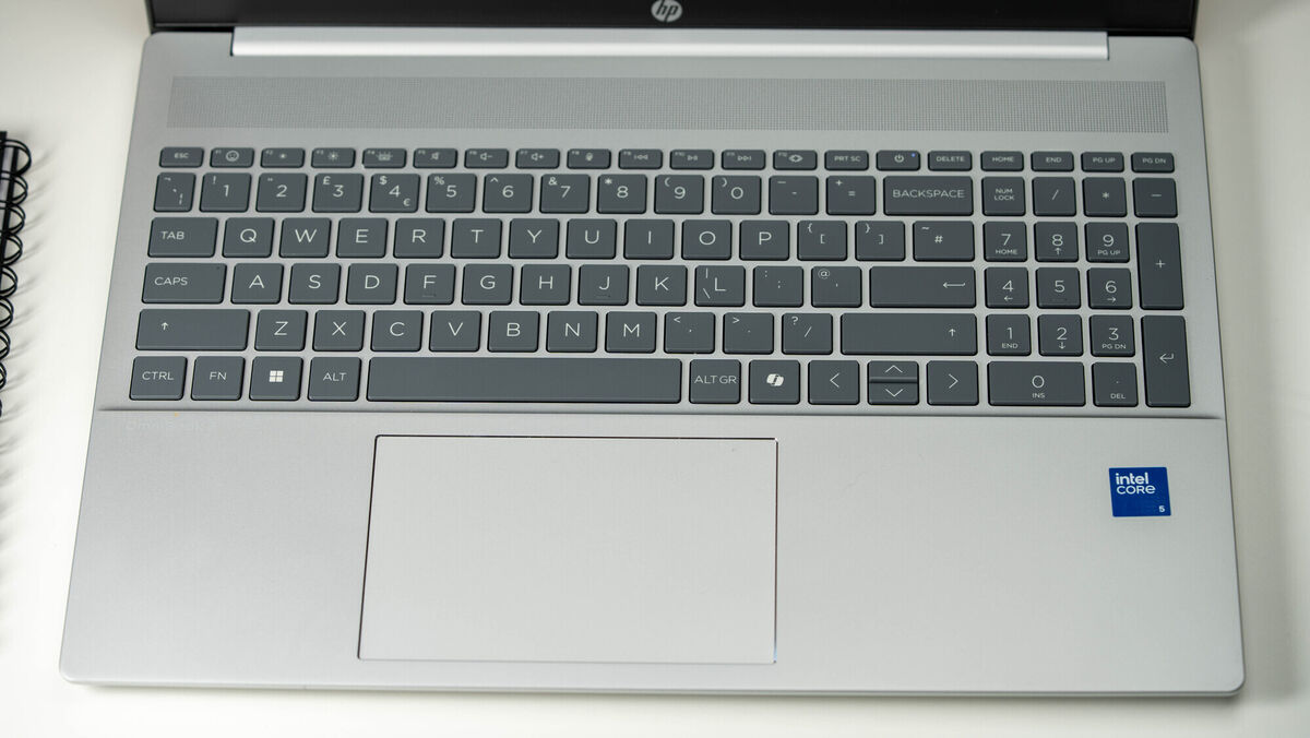 A full-sized keyboard with an integrated number pad makes this machine particularly well-suited for office duties. Picture: Noel Campion A full-sized keyboard with an integrated number pad makes this machine particularly well-suited for office duties. Picture: Noel Campion