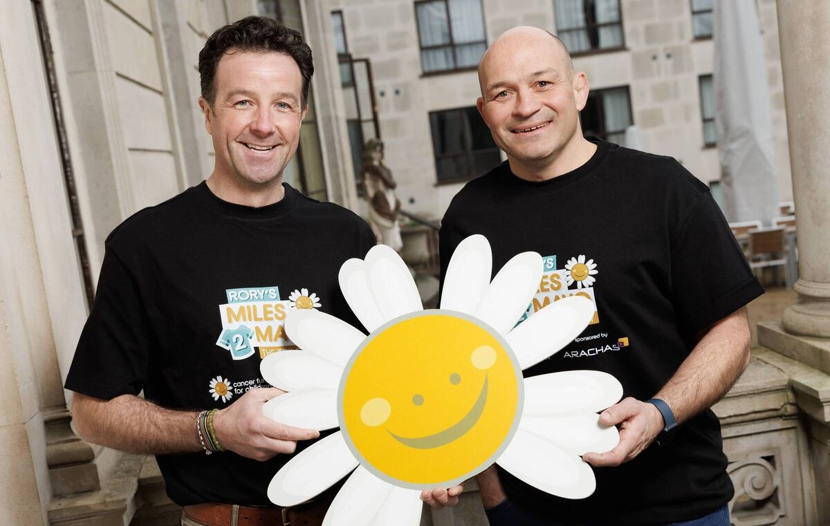 Tom Keogh (left), founder and MD of Keogh’s Farm, and former Ireland and Ulster Rugby captain Rory Best at the launch of Rory’s Miles to Mayo ─ the Trilogy. Picture: Marc O’Sullivan Tom Keogh (left), founder and MD of Keogh’s Farm, and former Ireland and Ulster Rugby captain Rory Best at the launch of Rory’s Miles to Mayo ─ the Trilogy. Picture: Marc O’Sullivan