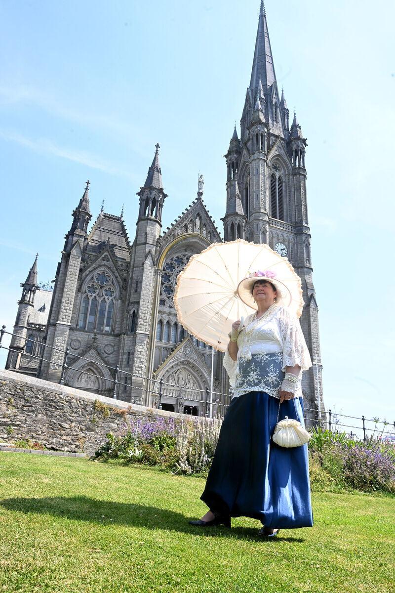 Claire Stack of Cobh Animation team in period costume at St Colman's Cathedral, Cobh Co Cork. Picture; Larry Cummins Claire Stack of Cobh Animation team in period costume at St Colman's Cathedral, Cobh Co Cork. Picture; Larry Cummins