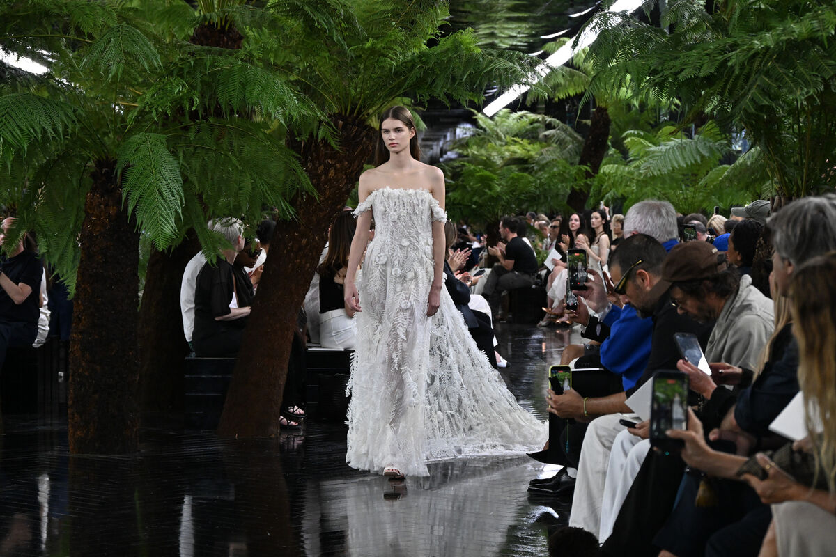 A model wears a creation as part of the Christian Dior Haute Couture Fall/Winter 2026-2027 Women's collection presented in Paris in July 2026. Picture: Emma Da Silva.