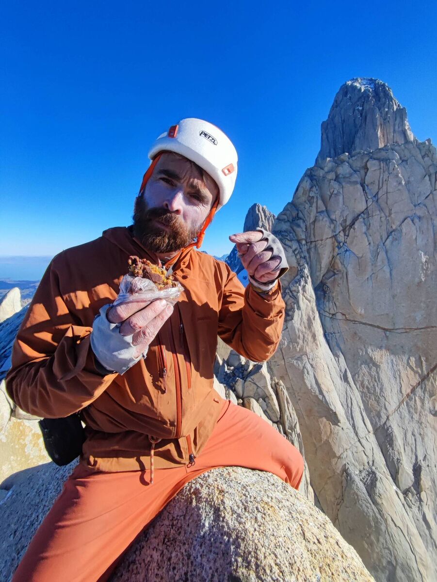 Sean Villenueva-O'Driscoll climbing in Patagonia 