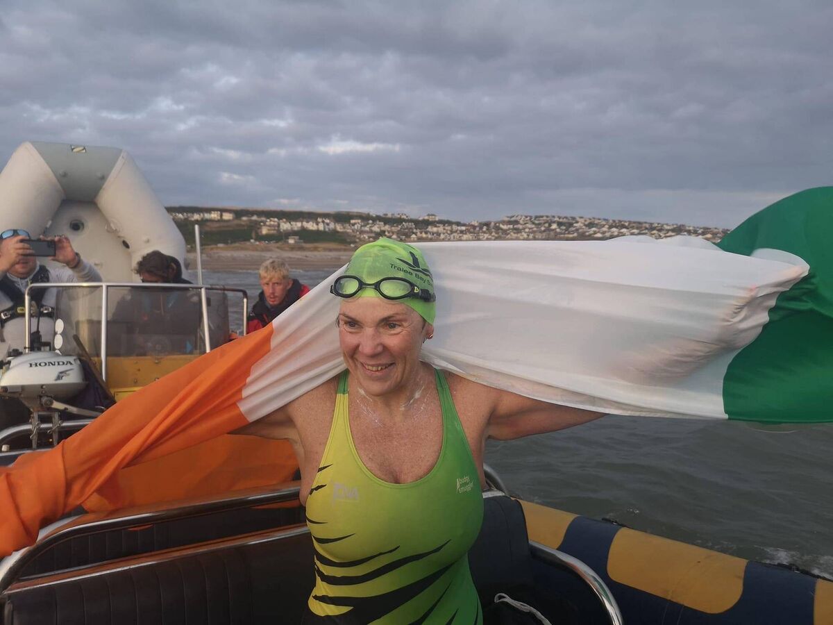 A victorious Elaine Burrows Dillane