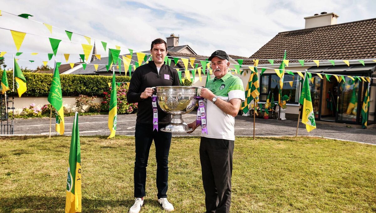Former Kerry Star David Moran alongside Joe Wallace, pictured in Tralee for AIB ahead of the 2026 GAA All-Ireland Senior Football Championship Finals. Pic: ©INPHO/Dan Sheridan