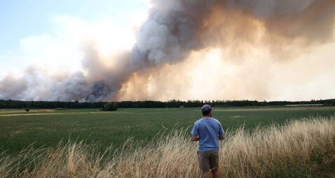 French firefighters battle Fontainebleau forest blaze near Paris