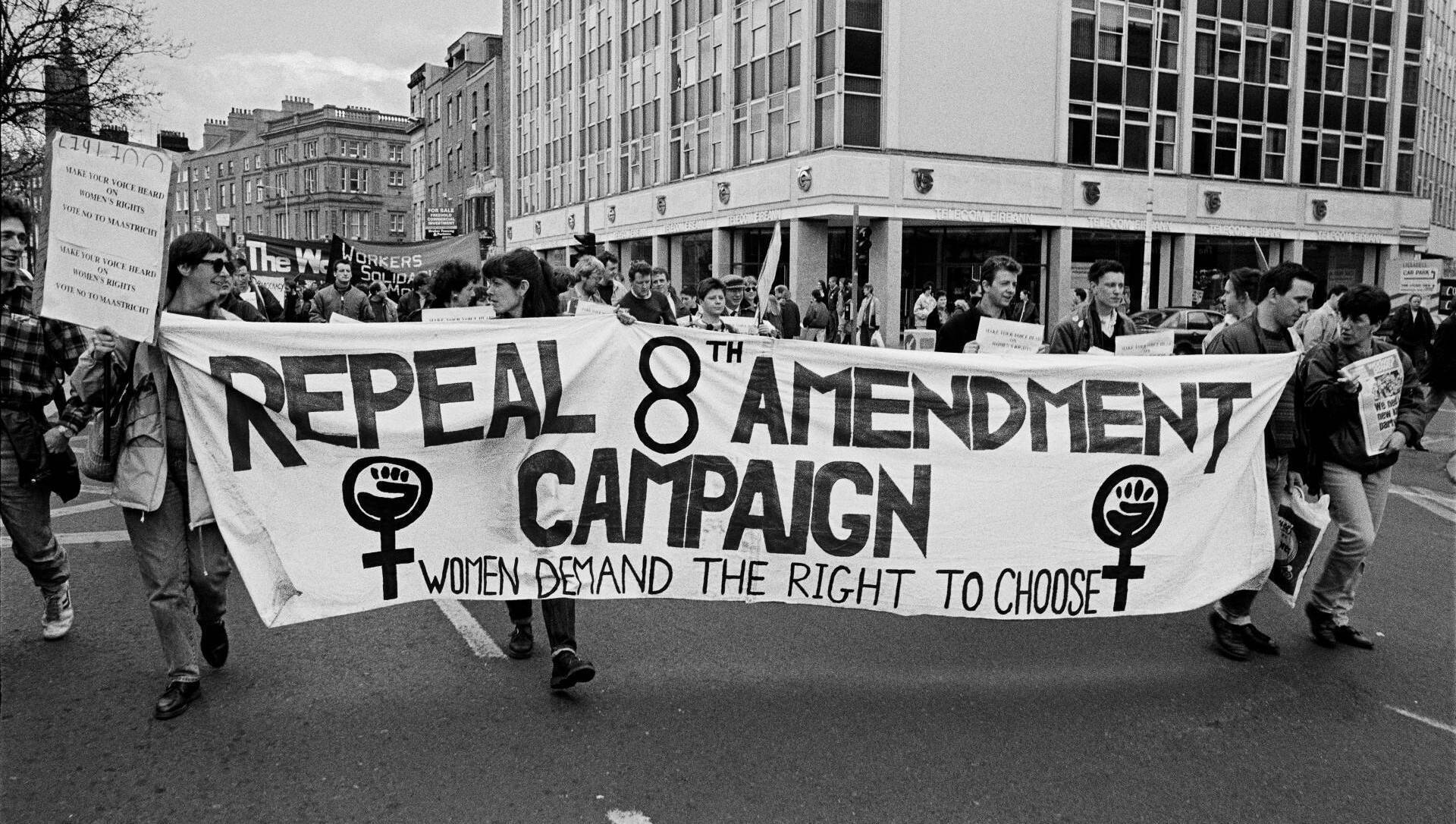 A Repeal the 8th protest on O'Connell Street in Dublin in 1992. Picture: Rose Comiskey from Acts of Defiance