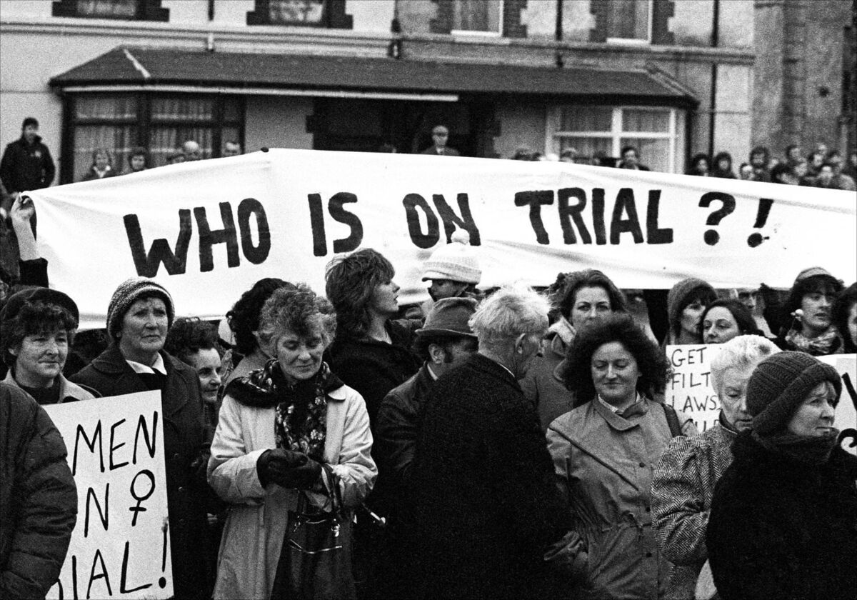 Women who converged on Tralee Courthouse in 1985 to support Joanne Hayes. Picture credit: Rose Comiskey from Acts of Defiance.