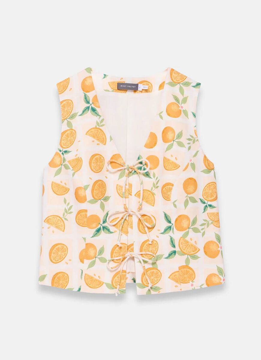 Citrus Orange Waistcoat Top, €119, Mint Velvet Citrus Orange Waistcoat Top, €119, Mint Velvet