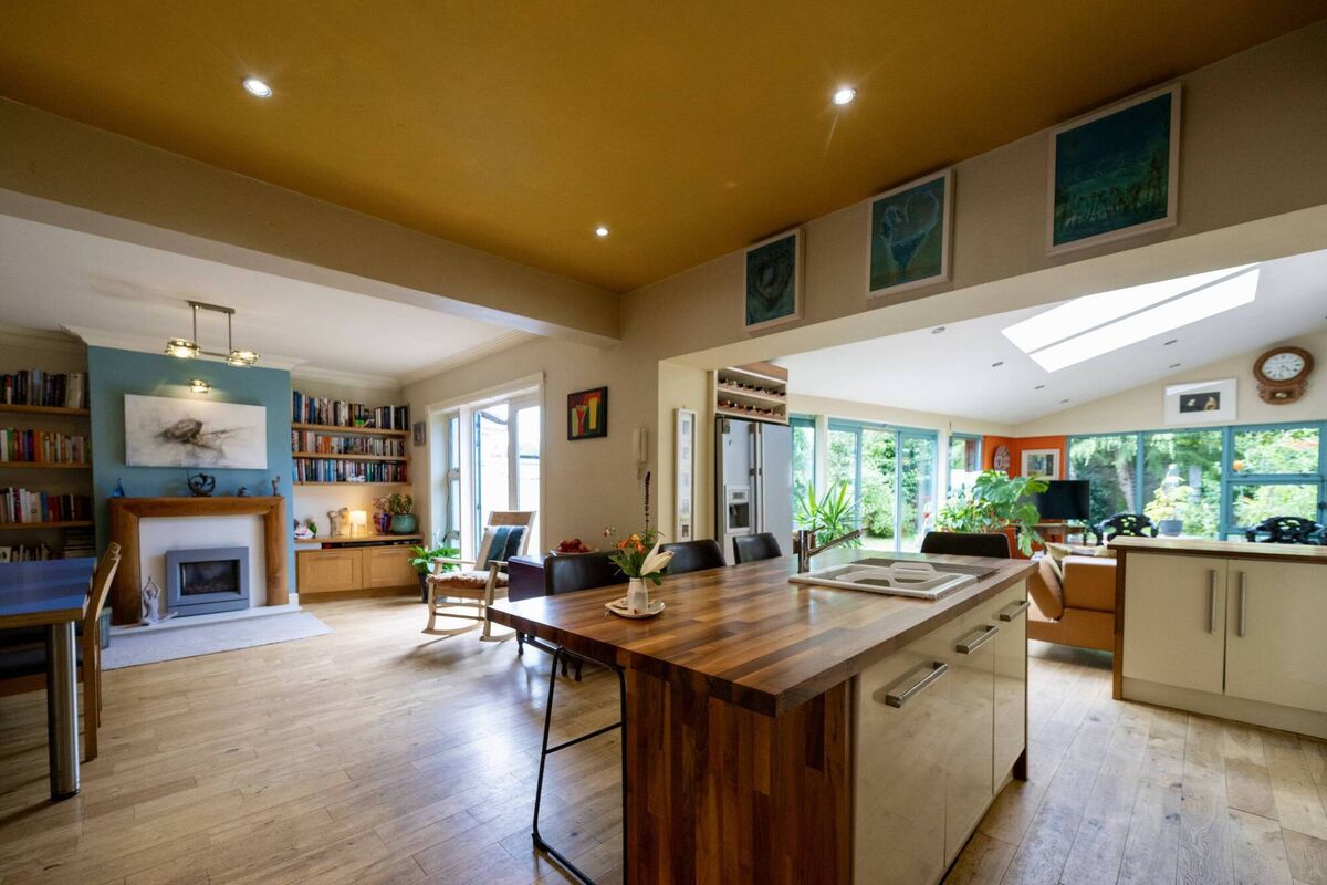 Internal alterations saw a large, L-shaped open plan kitchen/diner created. There are also three rear utility/boot/study rooms, front sitting room and guest WC all at ground Internal alterations saw a large, L-shaped open plan kitchen/diner created. There are also three rear utility/boot/study rooms, front sitting room and guest WC all at ground