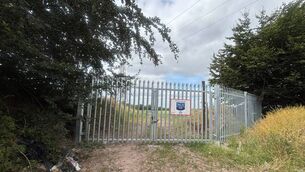 <p>One of the gates preventing public access to Murphy's Rock.</p>