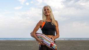 <p>Odette Norman's yoga classes run four times a week, offering a pressure-free environment and expansive sea views. Picture: Noel Sweeney</p>