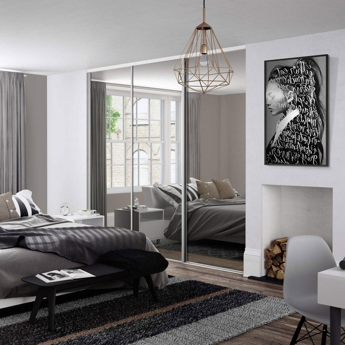 A recess carries mirrors that let light and reflections fly: The Spacepro 3 range, available at B&amp;Q, offers mirrored sliding doors that are ideal for a refit on a stable carcass.