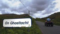 Ardara County Donegal Ireland Road sign indicating An Ghaeltacht the Irish speaking regions of western Ireland. Image shot 09/20