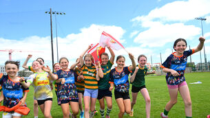 <p> Girls flying the Cork flag at the Kellogg's Cúl Camp at Blackrock National Hurling Club. Picture: Larry Cummins</p> <p> Girls flying the Cork flag at the Kellogg's Cúl Camp at Blackrock National Hurling Club. Picture: Larry Cummins</p>